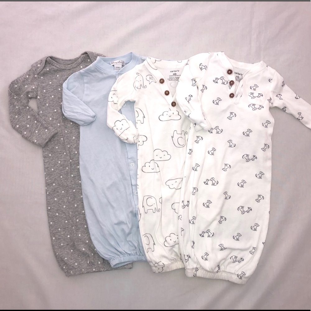 4-Pack Cotton Sleeper Gowns (NB)